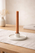Bougeoir blanc ÉPURE en céramique minimaliste, fait main par Terresme — vue 2 sur 10.