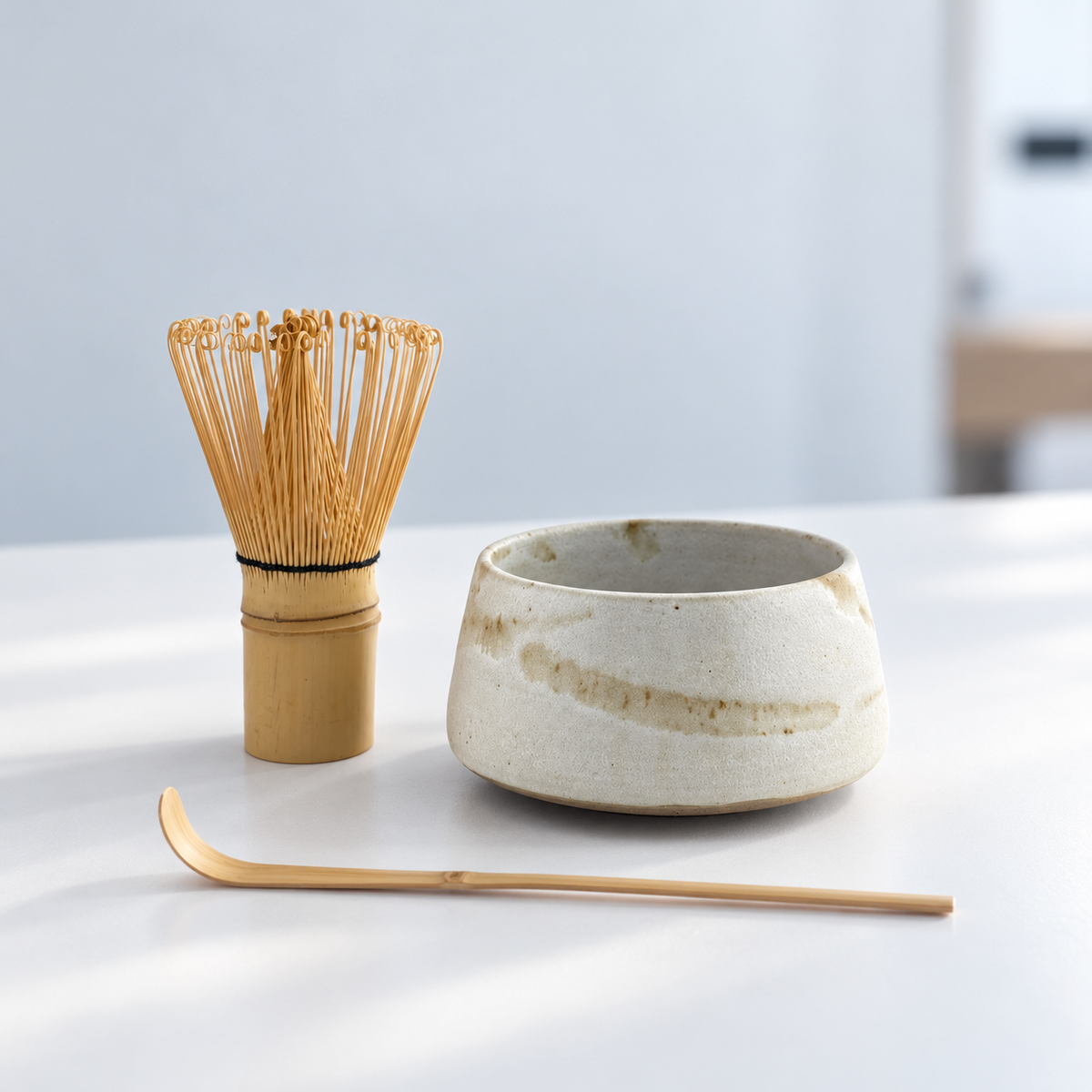 Bol à matcha en terre sauvage de l’Estérel – Chawan conique crème