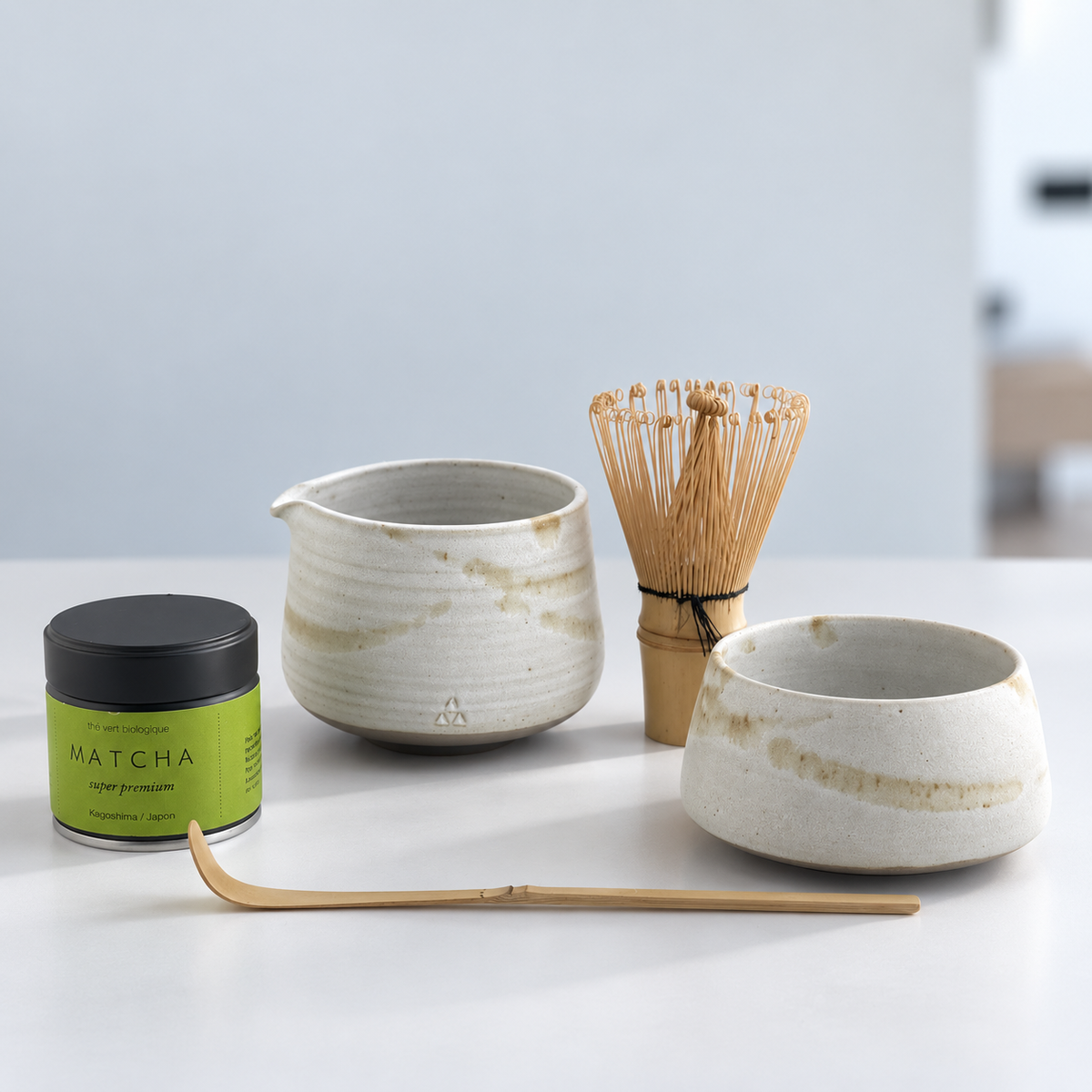 Bol à matcha en terre sauvage de l’Estérel – Chawan conique crème