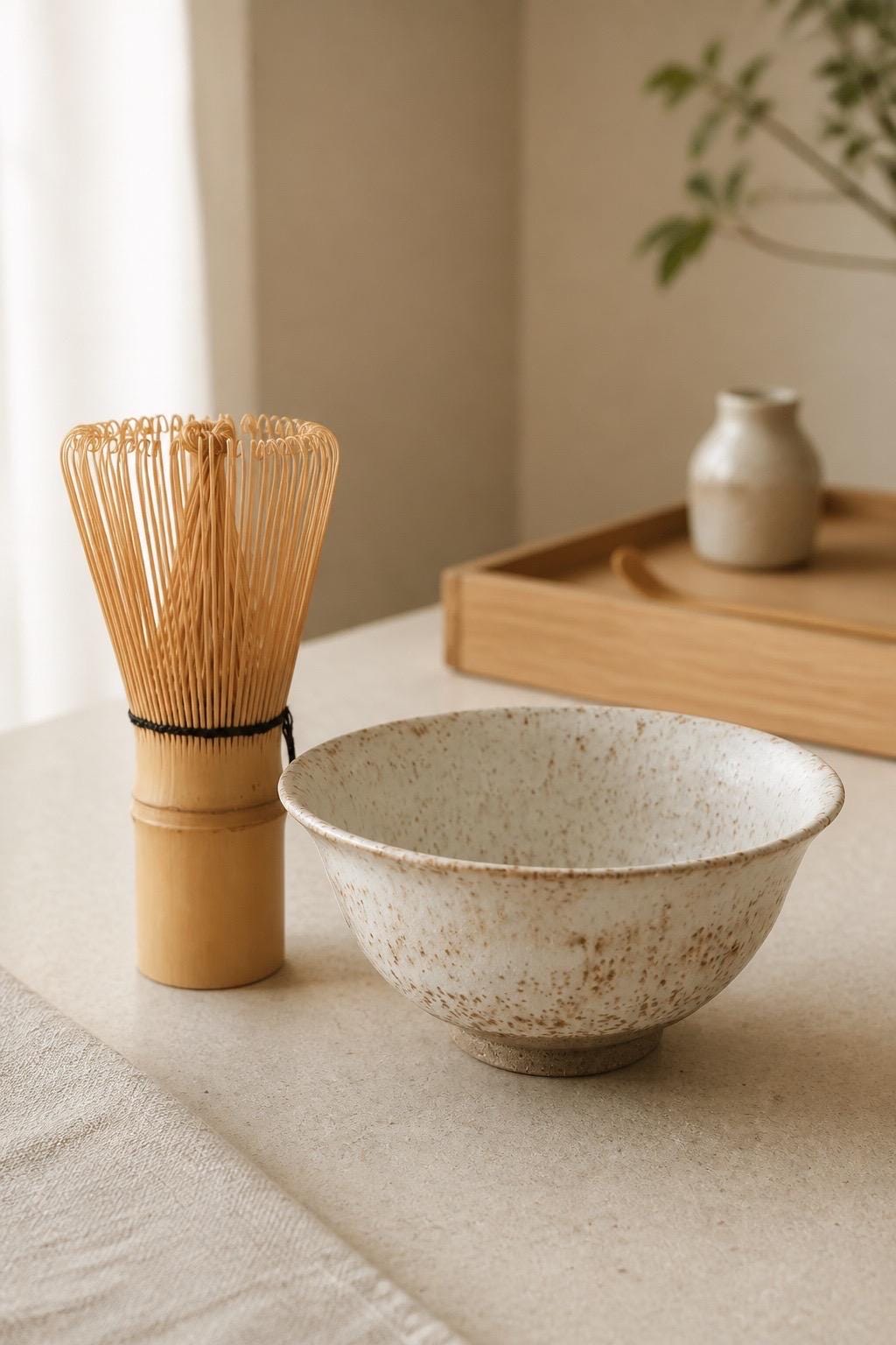 Chawan wabi-sabi en grès au sable de Sardaigne, vue 3 sur 10, vue supérieure de son intérieur.