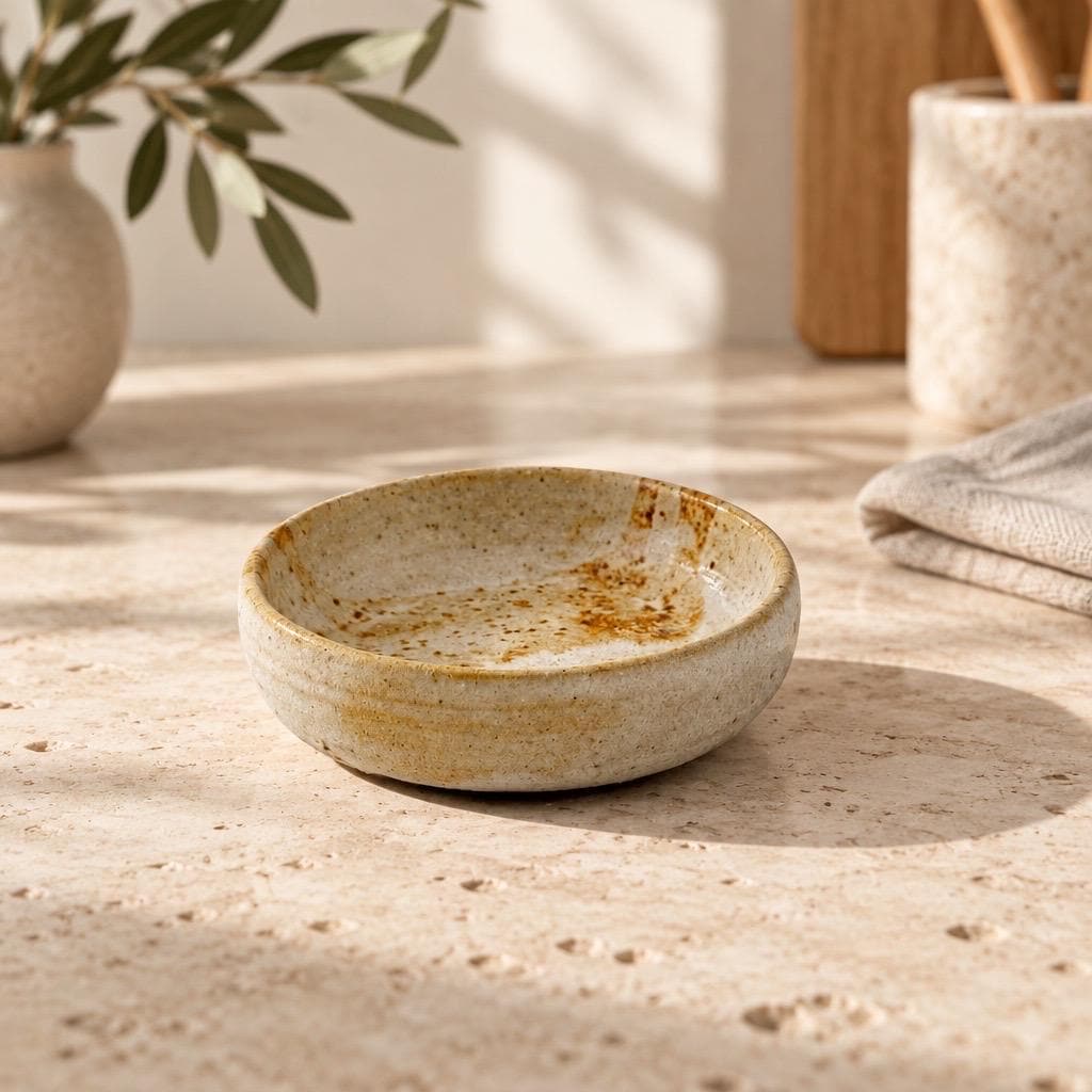 Coupelle porte-encens en grès rouge naturel de l’Estérel, céramique wabi-sabi faite main par Terres.me