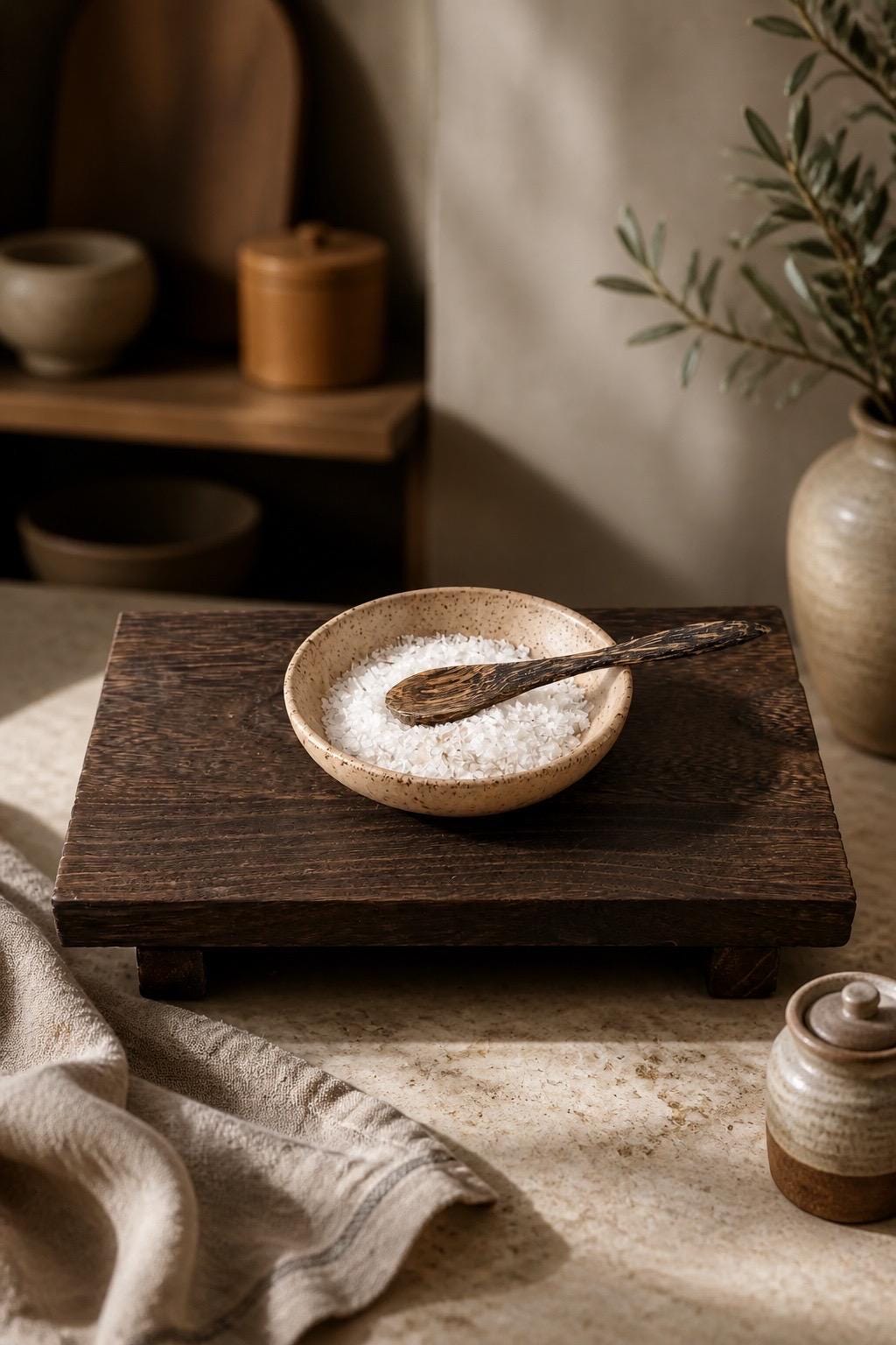 Coupelle artisanale en grès Morganite au style japandi, faite main par Terresme — vue 3 sur 10.