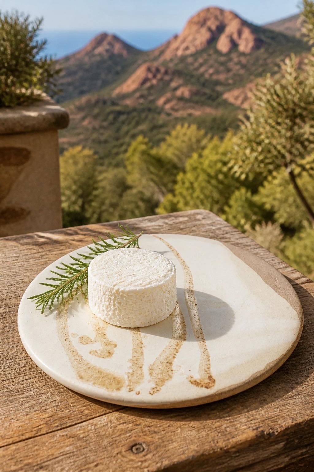 Dessous-de-plat Trace de Terre en grès caramel, décor gestuel – photo 1