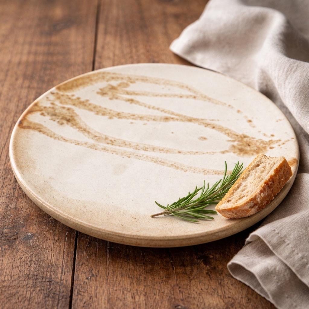 Dessous-de-plat Trace de Terre en grès caramel, décor gestuel – photo 3