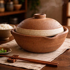 Donabe artisanal en grès, casserole japonaise faite main par Terresme — vue 3 sur 10.