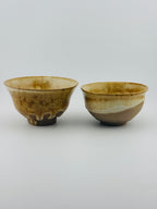 Duo de bols chawan en grès caramel Toffee