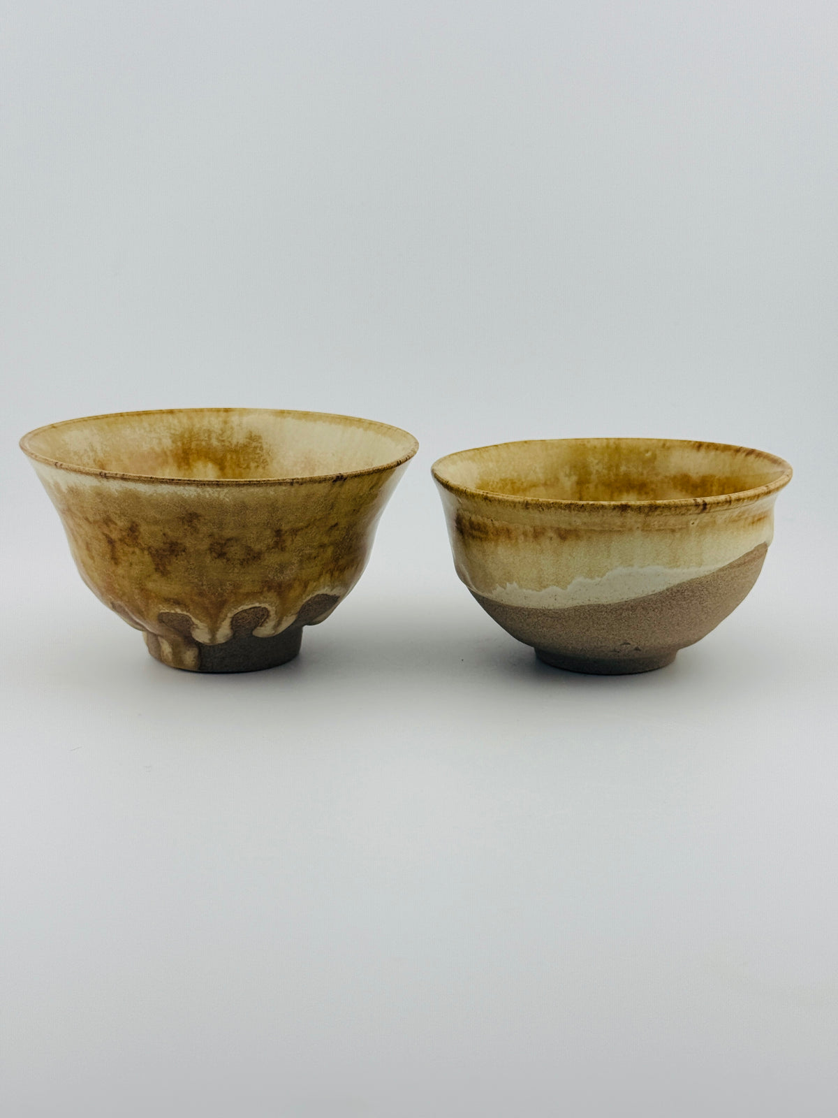 Duo de bols chawan en grès caramel Toffee