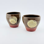 Duo de tasses espresso évasées en grès rouge – Terre de l’Estérel
