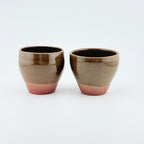 Duo de tasses espresso évasées en grès rouge – Terre de l’Estérel