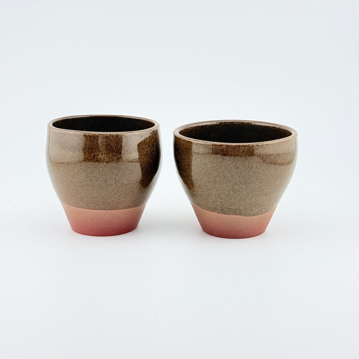 Duo de tasses espresso évasées en grès rouge – Terre de l’Estérel