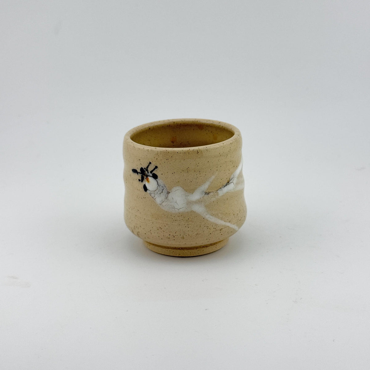 Duo de yunomi japonais en grès avec décor peint à la main en porcelaine, création artisanale Terres.me