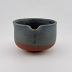 Katakuchi en grès rouge de récolte - Théière artisanale - Bleu satiné Isara - Cérémonie du thé wabi-sabi