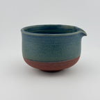 Katakuchi en grès rouge de récolte - Théière artisanale - Bleu satiné Isara - Cérémonie du thé wabi-sabi