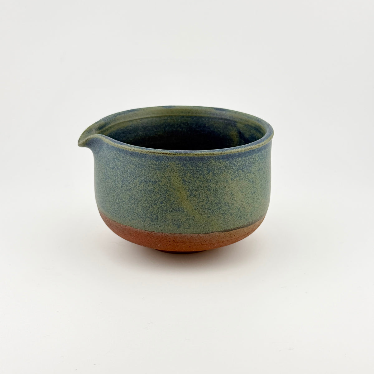 Katakuchi en grès rouge de récolte - Théière artisanale - Bleu satiné Isara - Cérémonie du thé wabi-sabi
