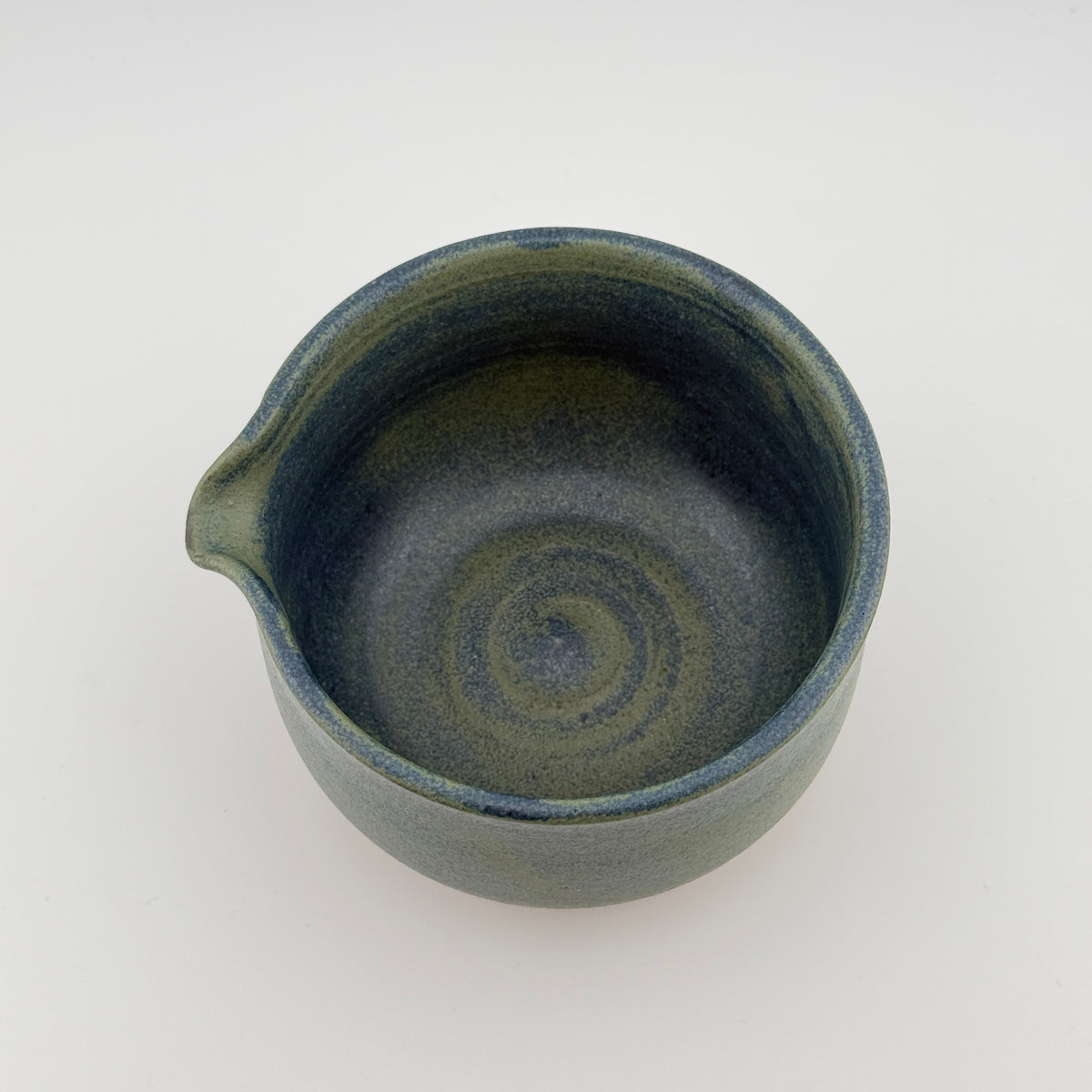 Katakuchi en grès rouge de récolte - Théière artisanale - Bleu satiné Isara - Cérémonie du thé wabi-sabi