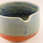 Katakuchi en grès rouge de récolte - Théière artisanale - Bleu satiné Isara - Cérémonie du thé wabi-sabi