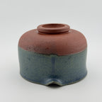 Katakuchi en grès rouge de récolte - Théière artisanale - Bleu satiné Isara - Cérémonie du thé wabi-sabi