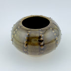 Oursin Céramique en Grès Porcelainique Noir Tenmoku – Sculpture Artisanale Wabi-Sabi