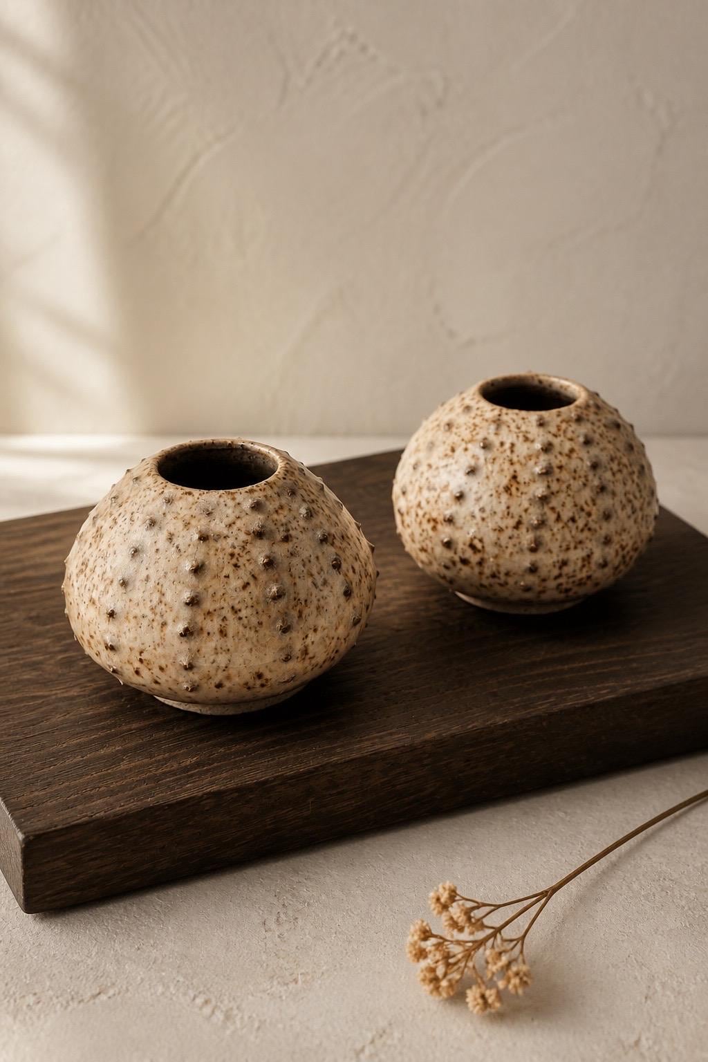 Oursin en céramique de grès wabi-sabi fait main par Terresme — fiche Etsy 1, vue 2 sur 10.