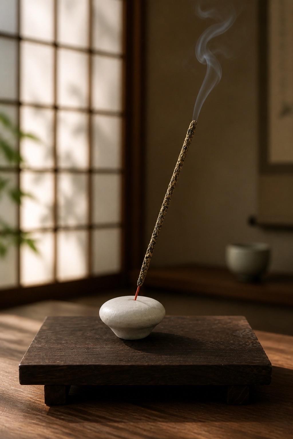 Porte-encens galet en céramique blanche, vue 1 sur 10, objet artisanal façonné à la main par Terresme.