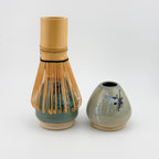 Porte-fouet Matcha en grès, chasen holder artisanal en céramique japandi par Terres.me