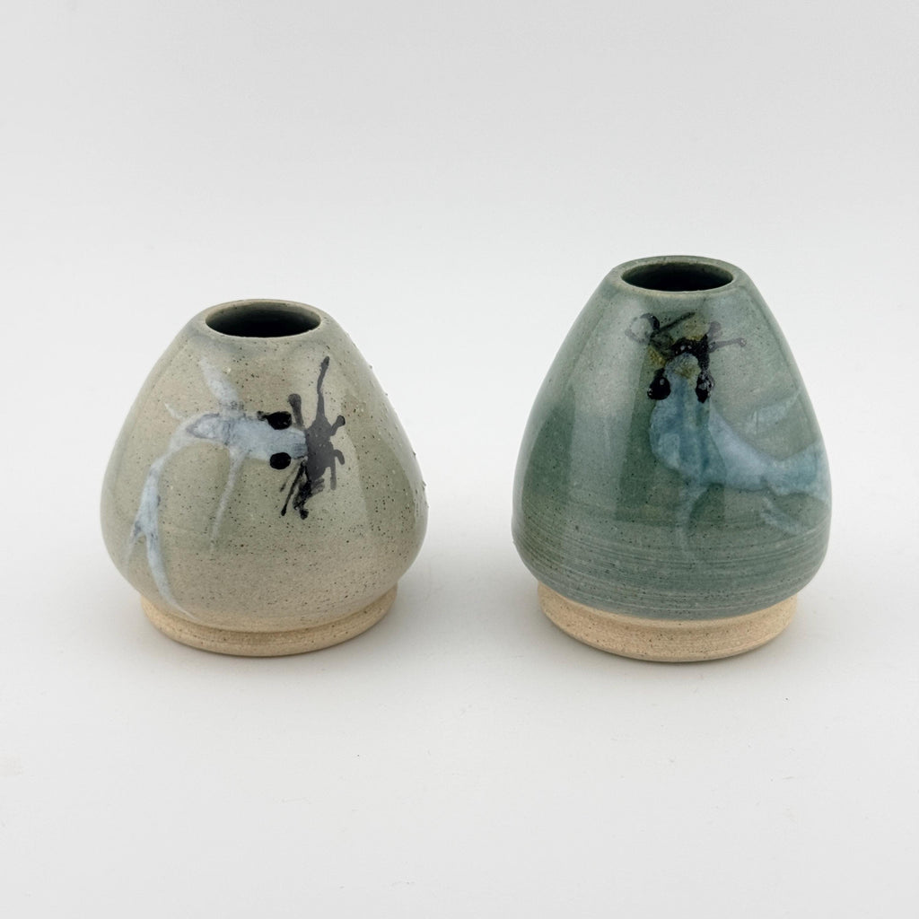 Porte-fouet Matcha en grès, chasen holder artisanal en céramique japandi par Terres.me
