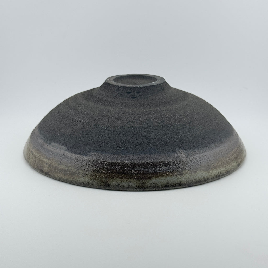 Saladier en grès noir African Stone – Émail Smoky Quartz pyrité