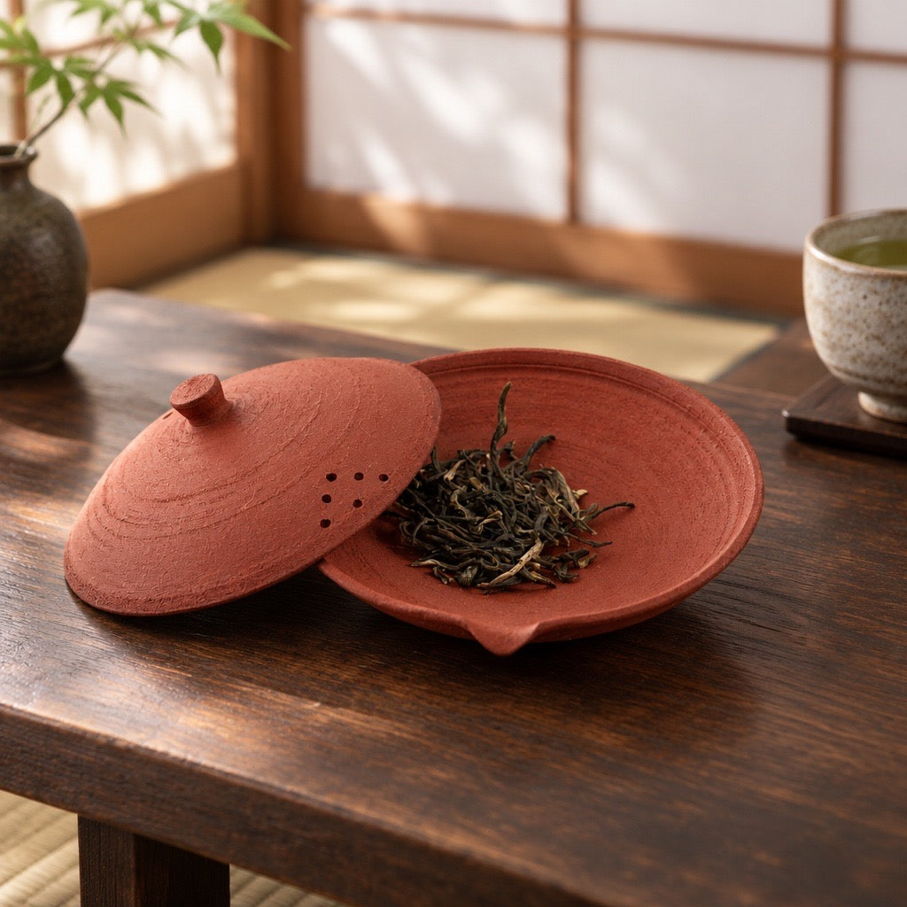 Shiboridashi en grès rouge Xing brut – Théière artisanale d’inspiration japonaise - Cérémonie du thé