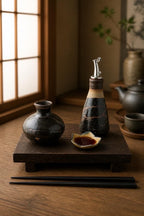 Shoyu Sashi en grès chamotté et Ash glaze céladon, faits main par Terresme — vue 3 sur 10.