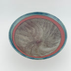 Suribachi artisanal en Grès rouge Xing – Mortier japonais, bord bleu Isara