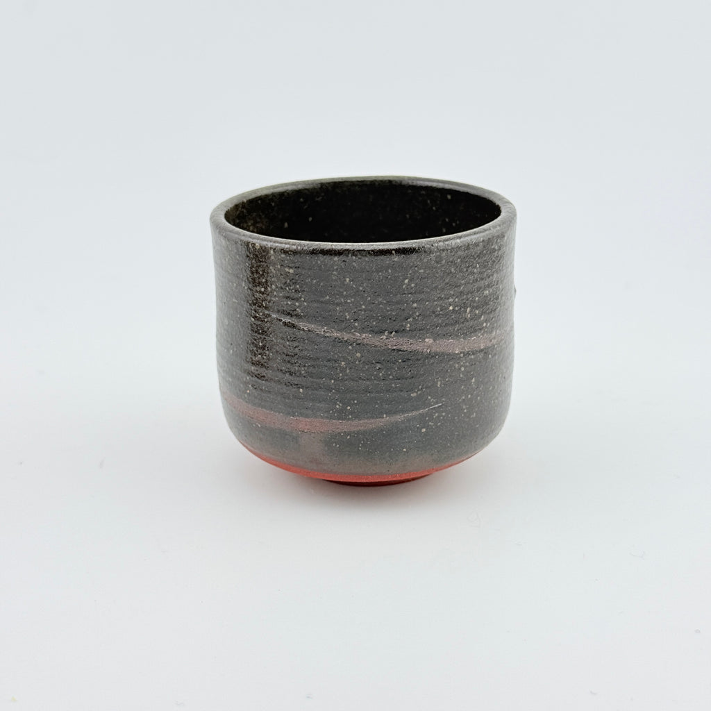 Trio de tasses à café en Grès rouge de récolte du massif de l’Esterel - Émail de cendres - Wabi-Sabi