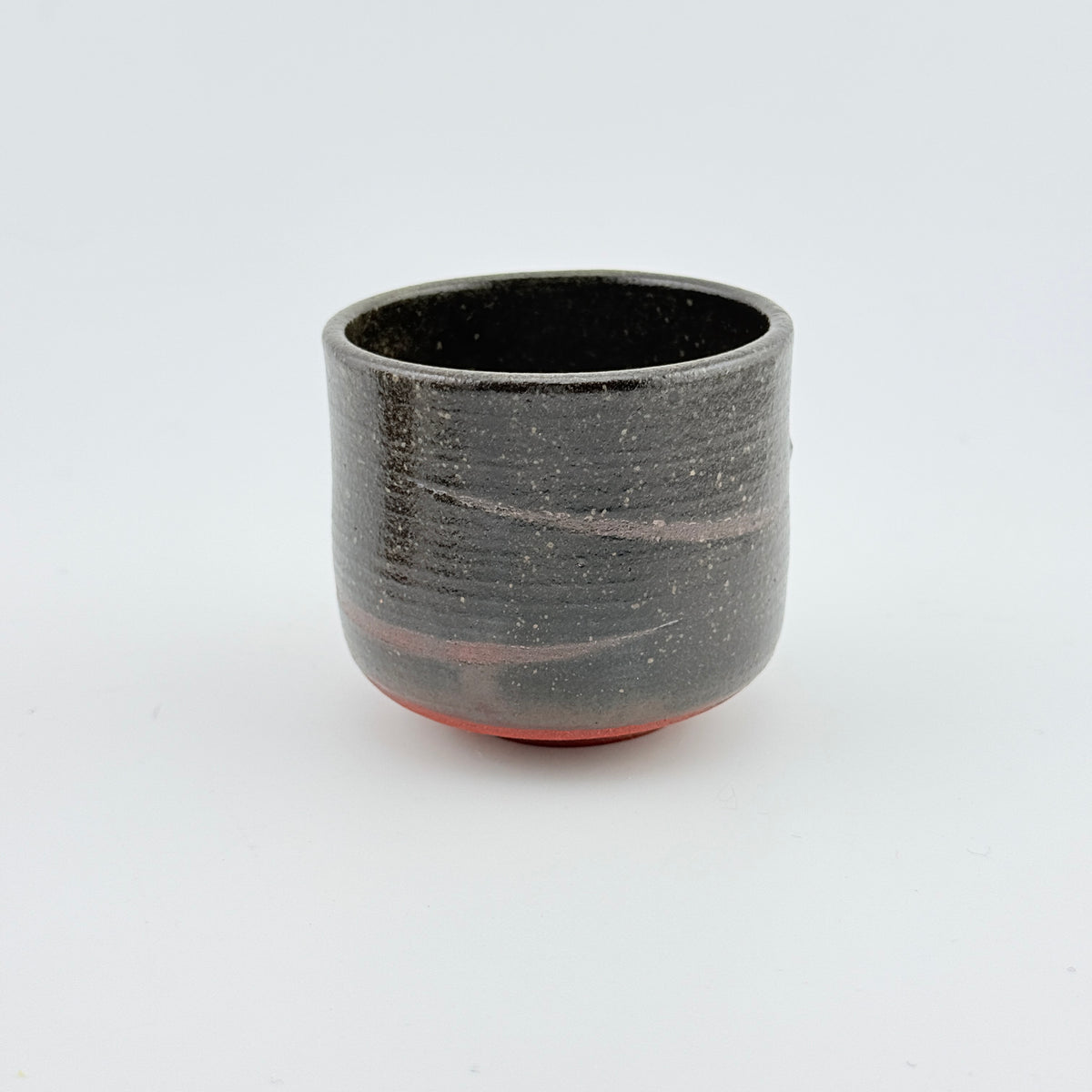 Trio de tasses à café en Grès rouge de récolte du massif de l’Esterel - Émail de cendres - Wabi-Sabi