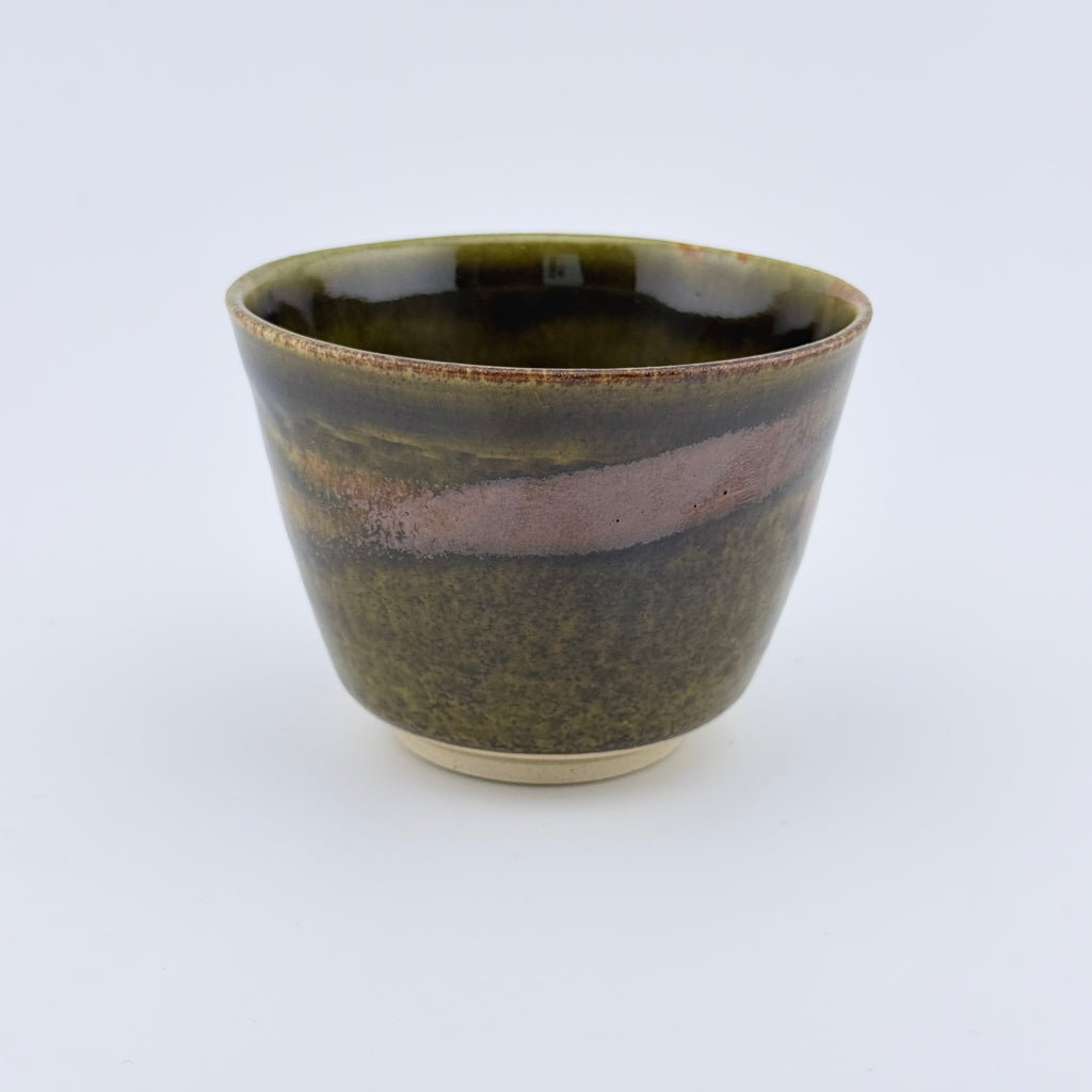 Tasse conique en grès porcelainique – Émail tenmoku, pièce unique