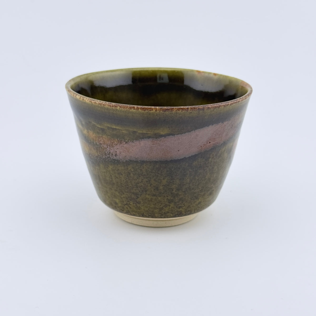Tasse conique en grès porcelainique – Émail tenmoku, pièce unique