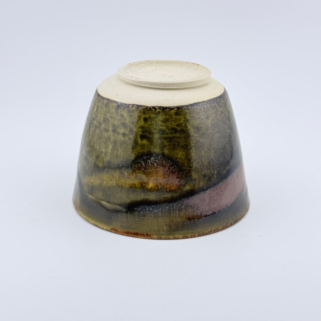 Tasse conique en grès porcelainique – Émail tenmoku, pièce unique