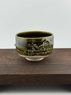 Tasse en grès porcelainique Tenmoku noir vert profond, faite main par Terresme — vue 10 sur 10.