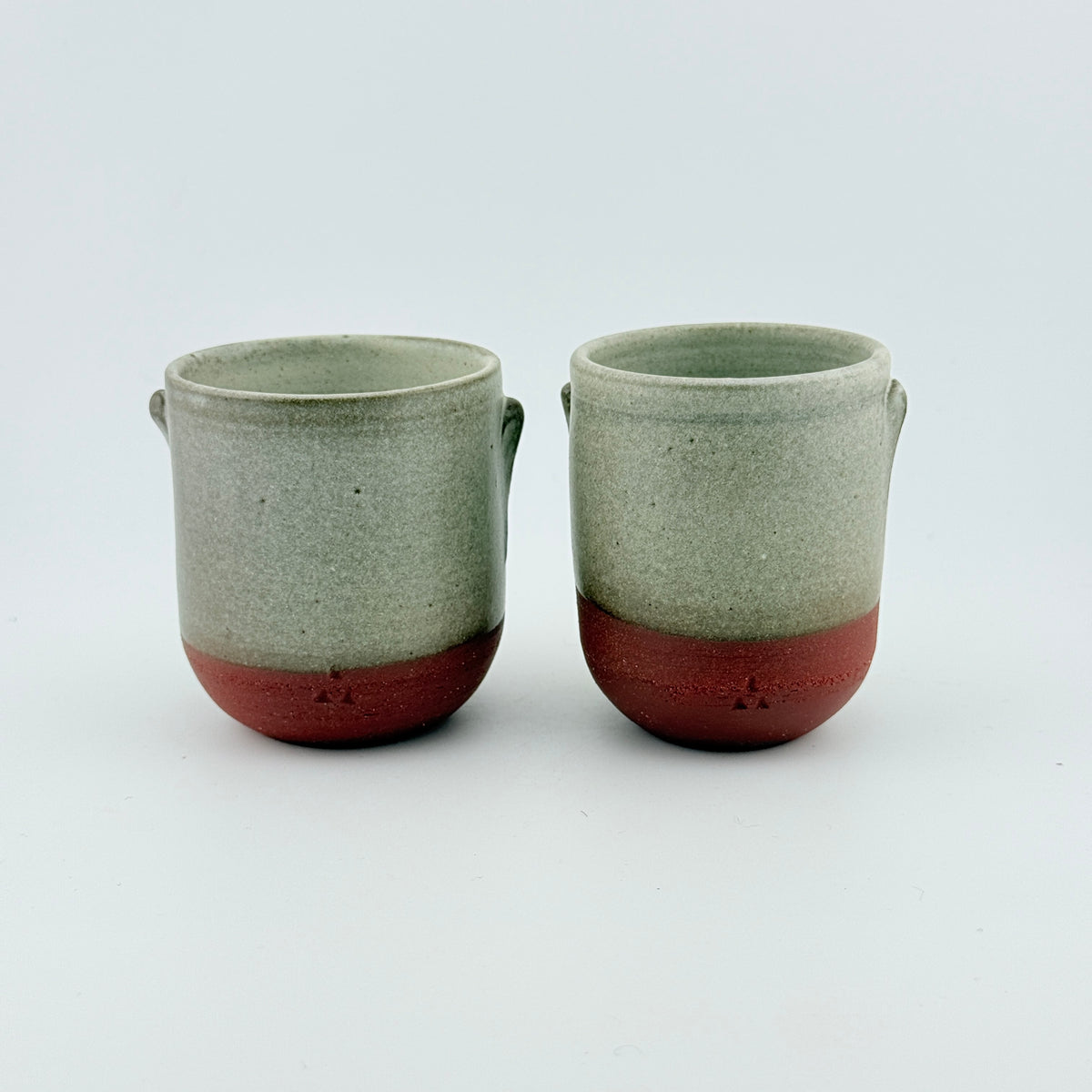 Duo de tasses à café en Grès rouge de récolte du massif de l’Esterel - Émail de Faïence- Wabi-Sabi