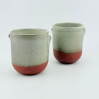 Duo de tasses à café en Grès rouge de récolte du massif de l’Esterel - Émail de Faïence- Wabi-Sabi