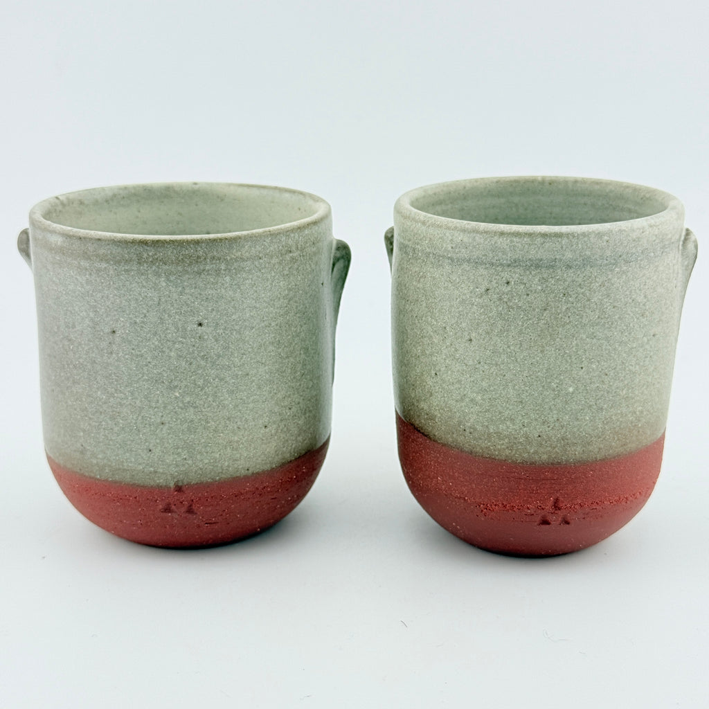 Duo de tasses à café en Grès rouge de récolte du massif de l’Esterel - Émail de Faïence- Wabi-Sabi