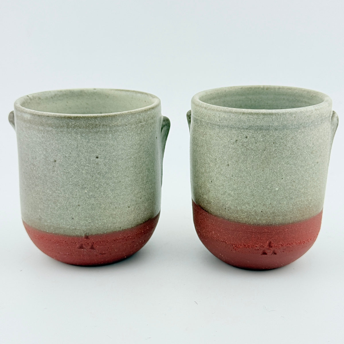 Duo de tasses à café en Grès rouge de récolte du massif de l’Esterel - Émail de Faïence- Wabi-Sabi