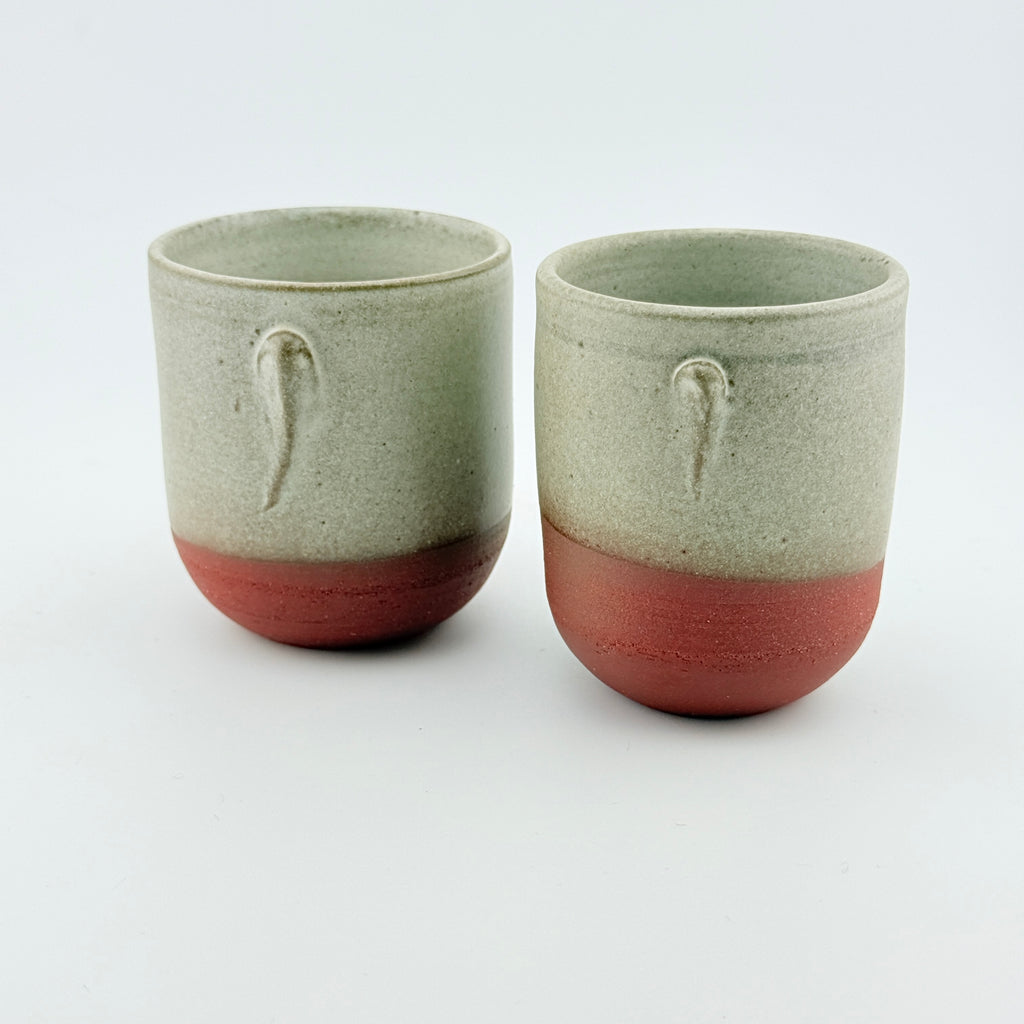 Duo de tasses à café en Grès rouge de récolte du massif de l’Esterel - Émail de Faïence- Wabi-Sabi