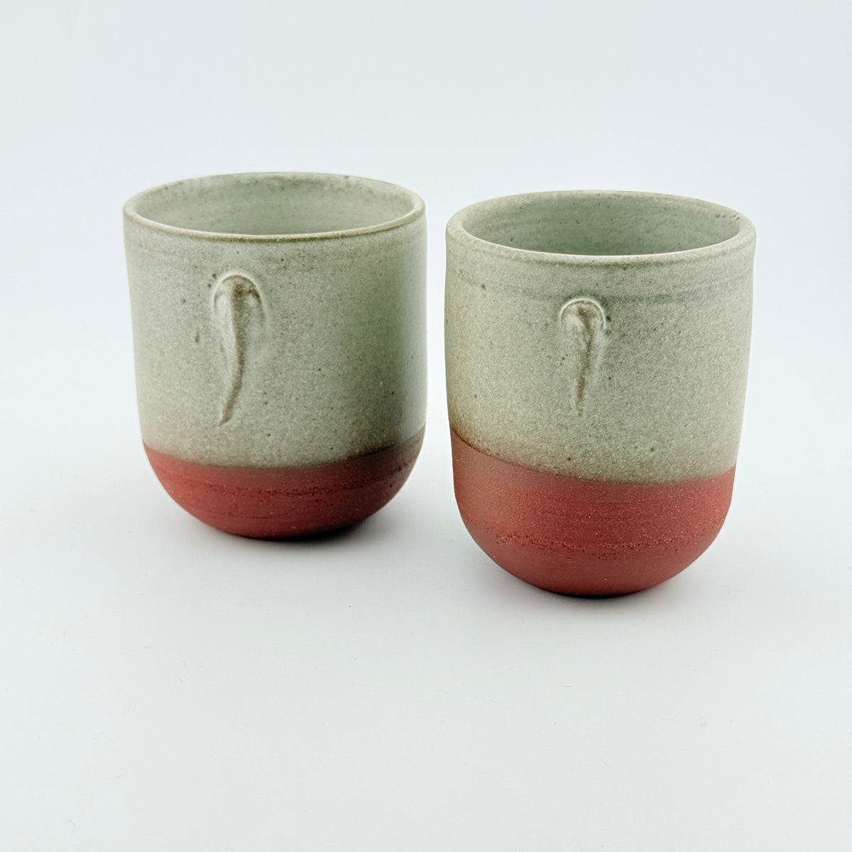 Duo de tasses à café en Grès rouge de récolte du massif de l’Esterel - Émail de Faïence- Wabi-Sabi