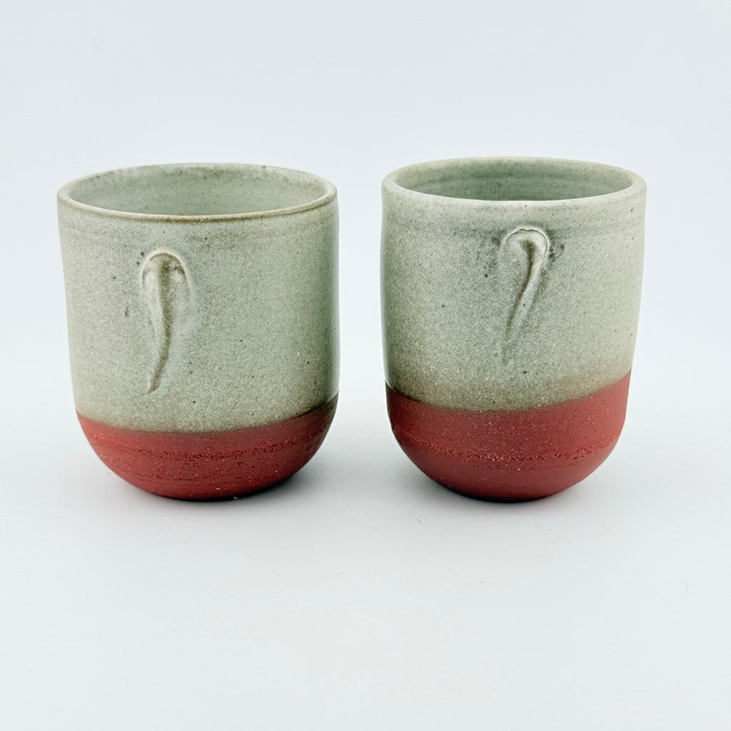 Duo de tasses à café en Grès rouge de récolte du massif de l’Esterel - Émail de Faïence- Wabi-Sabi