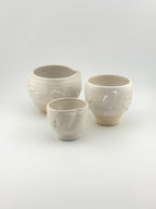 Tasses SHIRO en grès porcelainique blanc satiné, céramique japandi faite main par Terresme 